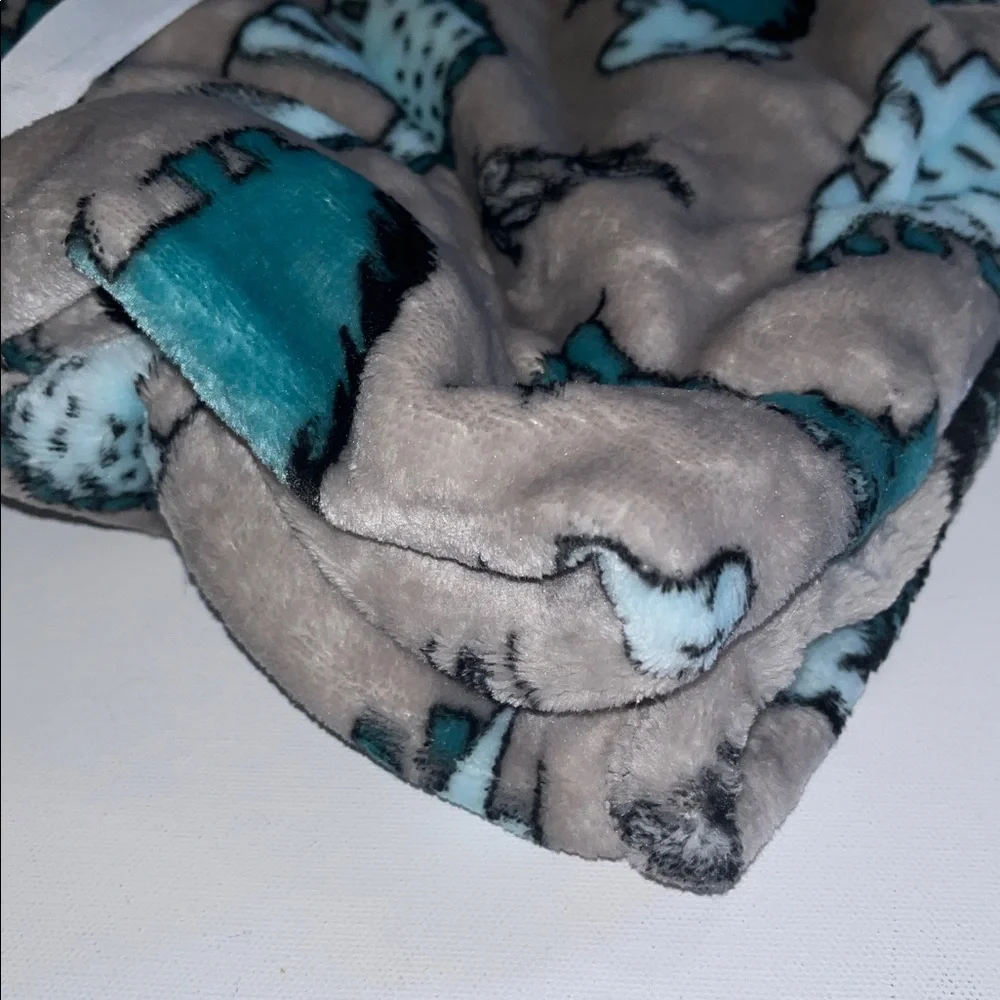 Dinosaur Adirondack Berkshire security  Blanket Baby Boy 30X40 green gray NWT